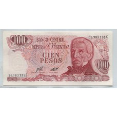 ARGENTINA COL. 637b BILLETE 100 PESOS LEY 18.188 BOT 2405 SIN CIRCULAR UNC